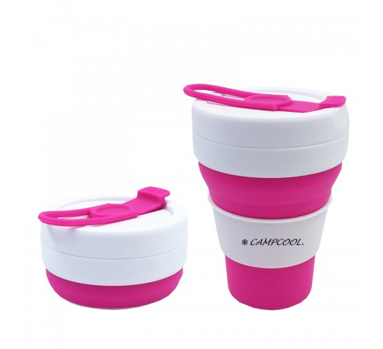 CAMPCOOL ΚΟΥΠΑ ΣΙΛΙΚΟΝΗΣ 475ml ΜΕ ΚΑΛΑΜΑΚΙ ΣΙΛΙΚΟΝΗΣ ΠΤΥΣΣΟΜΕΝΗ - ΔΙΑΦΟΡΑ ΧΡΩΜΑΤΑ