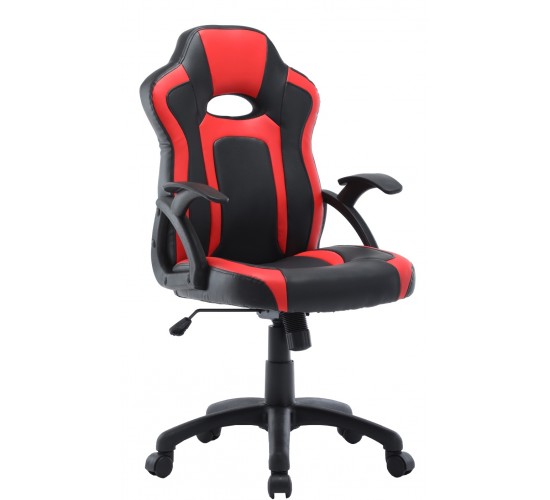 ΚΑΡΕΚΛΑ ΓΡΑΦΕΙΟΥ GAMING- ΜΑΥΡΗ-ΚΟΚΚΙΝΗ- ΕΠΙΦΑΝΕΙΑ PU
