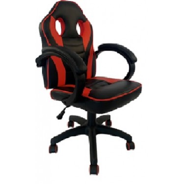 ΚΑΡΕΚΛΑ ΓΡΑΦΕΙΟΥ GAMING ΜΑΥΡΗ-ΚΟΚΚΙΝΗ- ΕΠΙΦΑΝΕΙΑ PU & TEXT