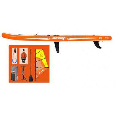 zray ΣΑΝΙΔΑ SUP W1 SURF ΛΕΥΚΗ - ΠΟΡΤΟΚΑΛΙ 305x76x15cm ΜΕ ΔΥΟ ΠΤΕΡΥΓΙΑ