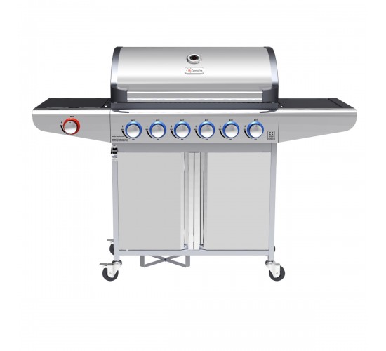 Campfire ΨΗΣΤΑΡΙΑ ΜΕ 6  ΚΑΥΣΤΗΡΕΣ & EXTRA ΕΣΤΙΑ  ΜΕ LED ΔΙΑΚΟΠΤΕΣ-ΙΝΟΧ