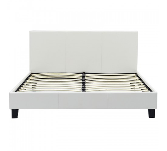 Κρεβάτι Nevil 150x200 PU χρώμα λευκό ματ Υλικό: PU - PLYWOOD - HARDWOOD 006-000001 Κρεβάτι Nevil 150x200 PU χρώμα λευκό ματ Υλικό: PU - PLYWOOD - HARDWOOD 006-000001