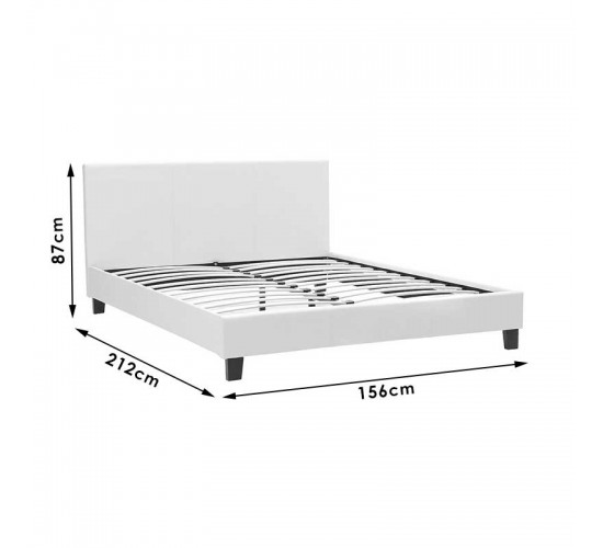 Κρεβάτι Nevil 150x200 PU χρώμα λευκό ματ Υλικό: PU - PLYWOOD - HARDWOOD 006-000001 Κρεβάτι Nevil 150x200 PU χρώμα λευκό ματ Υλικό: PU - PLYWOOD - HARDWOOD 006-000001