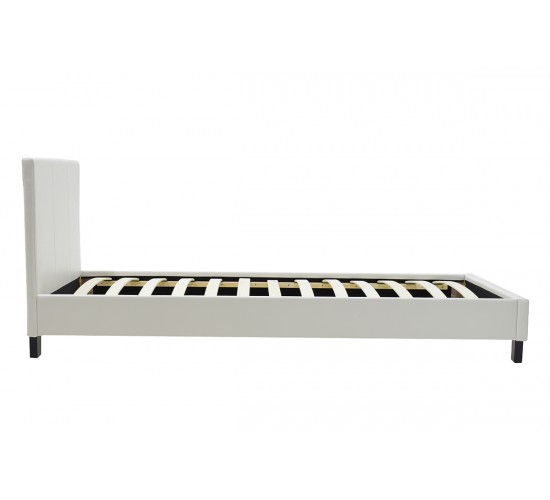 Κρεβάτι Nevil μονό 100x200 PU χρώμα λευκό ματ Υλικό: PU - PLYWOOD - HARDWOOD 006-000012 Κρεβάτι Nevil μονό 100x200 PU χρώμα λευκό ματ Υλικό: PU - PLYWOOD - HARDWOOD 006-000012