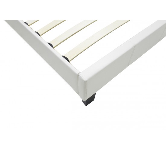 Κρεβάτι Nevil μονό 100x200 PU χρώμα λευκό ματ Υλικό: PU - PLYWOOD - HARDWOOD 006-000012 Κρεβάτι Nevil μονό 100x200 PU χρώμα λευκό ματ Υλικό: PU - PLYWOOD - HARDWOOD 006-000012