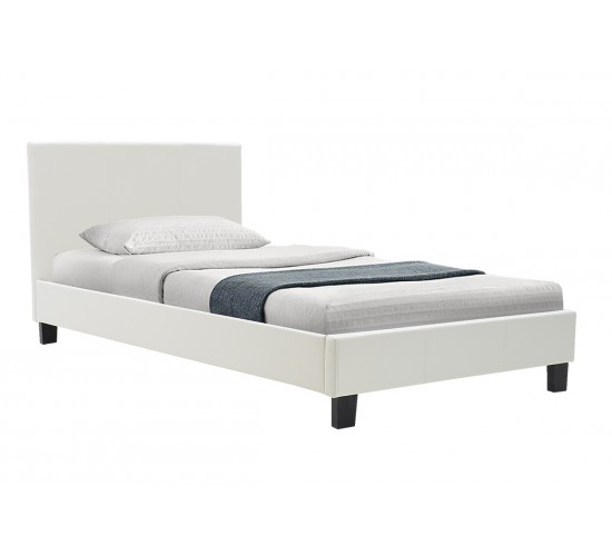 Κρεβάτι Nevil μονό 100x200 PU χρώμα λευκό ματ Υλικό: PU - PLYWOOD - HARDWOOD 006-000012 Κρεβάτι Nevil μονό 100x200 PU χρώμα λευκό ματ Υλικό: PU - PLYWOOD - HARDWOOD 006-000012
