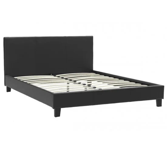 Κρεβάτι Nevil 150x200 PU χρώμα μαύρο ματ Υλικό: PU - PLYWOOD - HARDWOOD 006-000015 Κρεβάτι Nevil 150x200 PU χρώμα μαύρο ματ Υλικό: PU - PLYWOOD - HARDWOOD 006-000015