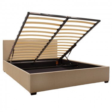 Κρεβάτι Norse διπλό ύφασμα εκρού με αποθηκευτικό χώρο 160x200εκ Υλικό: FABRIC 100%  POLYESTER - PLYWOOD - FRAME PINEWOOD 006-000029