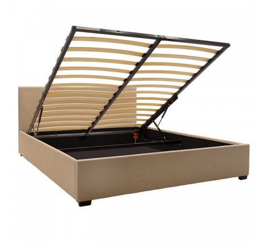 Κρεβάτι Norse διπλό ύφασμα εκρού με αποθηκευτικό χώρο 160x200εκ Υλικό: FABRIC 100%  POLYESTER - PLYWOOD - FRAME PINEWOOD 006-000029