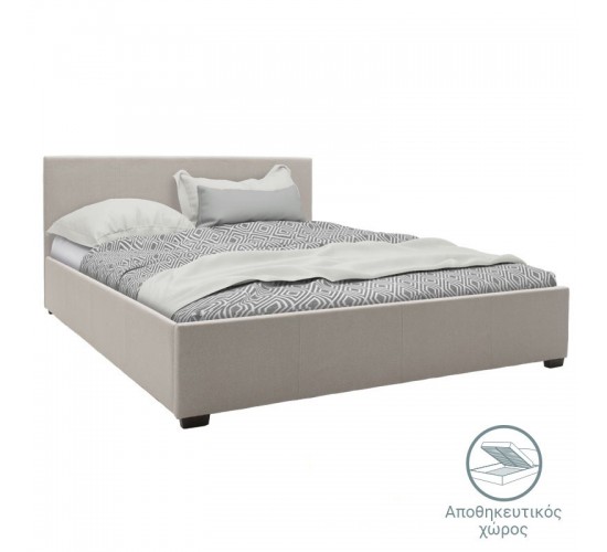 Κρεβάτι Norse διπλό ύφασμα εκρού με αποθηκευτικό χώρο 160x200εκ Υλικό: FABRIC 100%  POLYESTER - PLYWOOD - FRAME PINEWOOD 006-000029