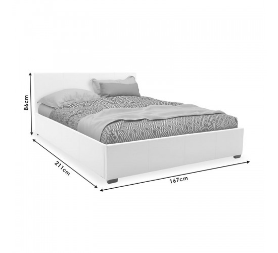 Κρεβάτι Norse διπλό ύφασμα εκρού με αποθηκευτικό χώρο 160x200εκ Υλικό: FABRIC 100%  POLYESTER - PLYWOOD - FRAME PINEWOOD 006-000029