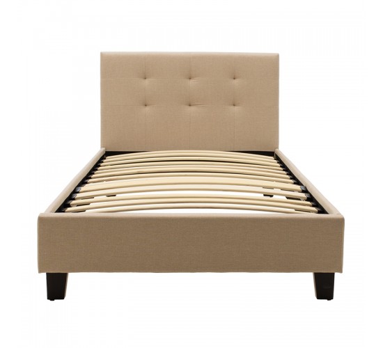 Κρεβάτι Mago μονό ύφασμα εκρού 100x200εκ Υλικό: FABRIC 100% POLYESTER - PLYWOOD - HARDWOOD 006-000035 Κρεβάτι Mago μονό ύφασμα εκρού 100x200εκ Υλικό: FABRIC 100% POLYESTER - PLYWOOD - HARDWOOD 006-000035