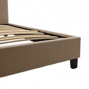 Κρεβάτι Mago ύφασμα εκρού 100x200εκ Υλικό: FABRIC 100%  POLYESTER - PLYWOOD - HARDWOOD 006-000035
