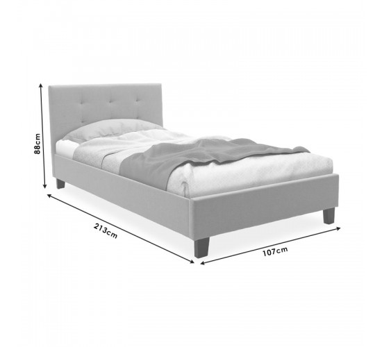 Κρεβάτι Mago μονό ύφασμα εκρού 100x200εκ Υλικό: FABRIC 100% POLYESTER - PLYWOOD - HARDWOOD 006-000035 Κρεβάτι Mago μονό ύφασμα εκρού 100x200εκ Υλικό: FABRIC 100% POLYESTER - PLYWOOD - HARDWOOD 006-000035