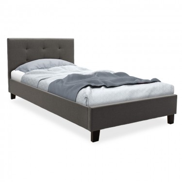 Κρεβάτι Mago ύφασμα ανθρακί 100x200εκ Υλικό: FABRIC 100%  POLYESTER - PLYWOOD - HARDWOOD 006-000036