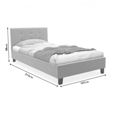 Κρεβάτι Mago ύφασμα ανθρακί 100x200εκ Υλικό: FABRIC 100%  POLYESTER - PLYWOOD - HARDWOOD 006-000036