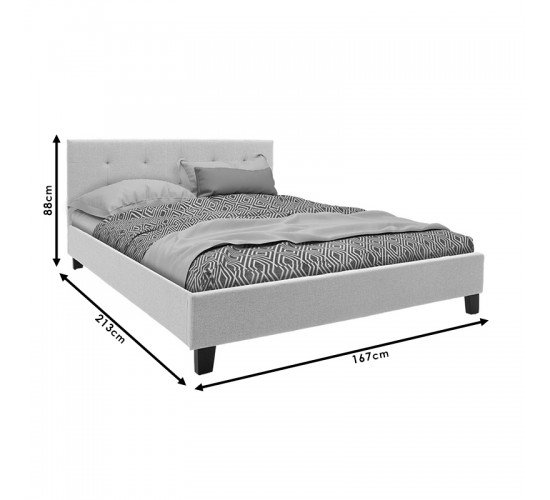 Κρεβάτι Mago διπλό ύφασμα γκρι 160x200εκ Υλικό: FABRIC 100% POLYESTER - PLYWOOD - HARDWOOD 006-000042 Κρεβάτι Mago διπλό ύφασμα γκρι 160x200εκ Υλικό: FABRIC 100% POLYESTER - PLYWOOD - HARDWOOD 006-000042