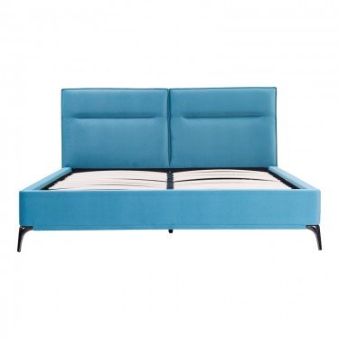 Κρεβάτι Ikina βελούδο σε πετρόλ απόχρωση 160x200εκ Υλικό: FABRIC - PLYWOOD - STAINLESS LEGS 006-000047