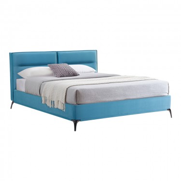 Κρεβάτι Ikina βελούδο σε πετρόλ απόχρωση 160x200εκ Υλικό: FABRIC - PLYWOOD - STAINLESS LEGS 006-000047
