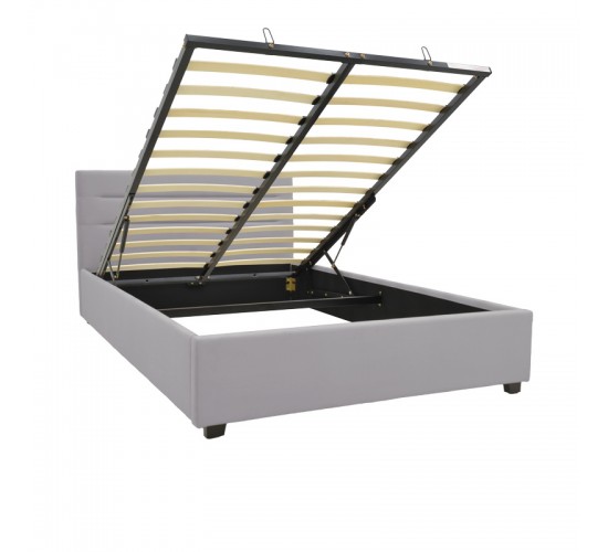 Κρεβάτι Molito βελούδο σε γκρι απόχρωση με αποθηκευτικό χώρο120x200εκ Υλικό: velvet 006-000056