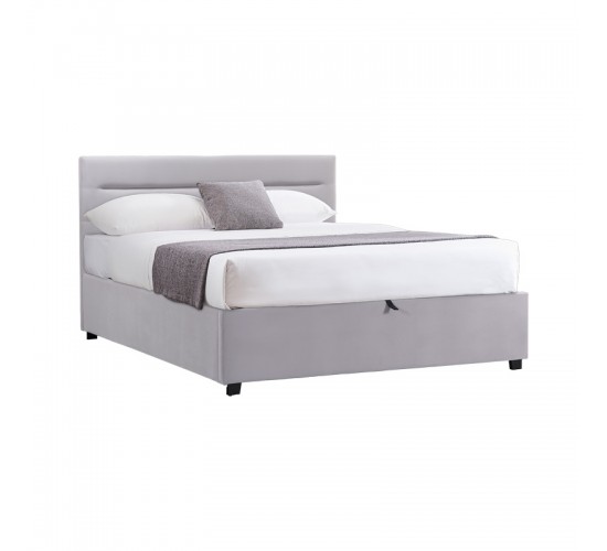 Κρεβάτι Molito βελούδο σε γκρι απόχρωση με αποθηκευτικό χώρο120x200εκ Υλικό: velvet 006-000056