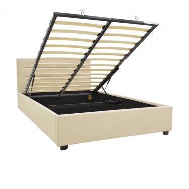 Κρεβάτι Molito βελούδο σε εκρού απόχρωση με αποθηκευτικό χώρο120x200εκ Υλικό: velvet 006-000058