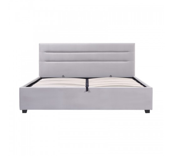Κρεβάτι Molito βελούδο σε γκρι απόχρωση με αποθηκευτικό χώρο150x200εκ Υλικό: velvet 006-000059