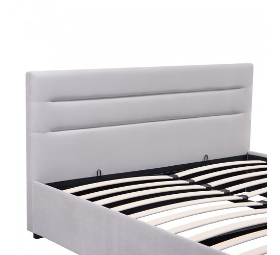 Κρεβάτι Molito βελούδο σε γκρι απόχρωση με αποθηκευτικό χώρο150x200εκ Υλικό: velvet 006-000059
