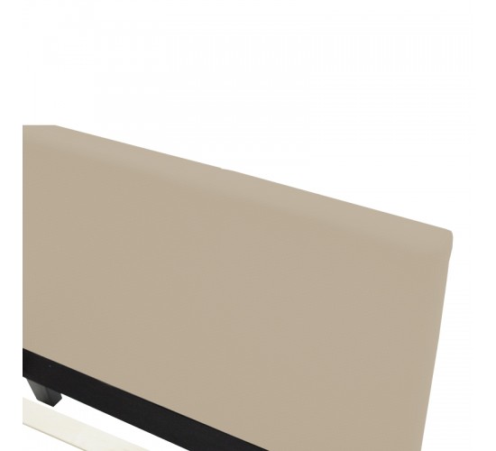 Κρεβάτι Nevil ύφασμα εκρού με ξύλινο μαύρο πόδι 90x190εκ Υλικό: POLYESTER FABRIC - PLYWOOD 006-000065