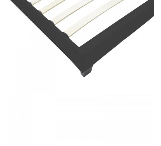 Κρεβάτι Nevil ύφασμα ανθρακί με ξύλινο μαύρο πόδι 90x190εκ Υλικό: POLYESTER FABRIC - PLYWOOD 006-000066