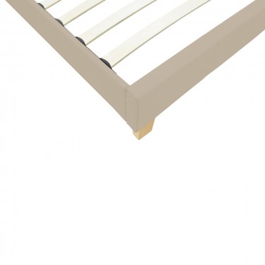 Κρεβάτι Nevil ύφασμα εκρού με ξύλινο πόδι σε φυσική απόχρωση 100x200εκ Υλικό: POLYESTER FABRIC - PLYWOOD 006-000069