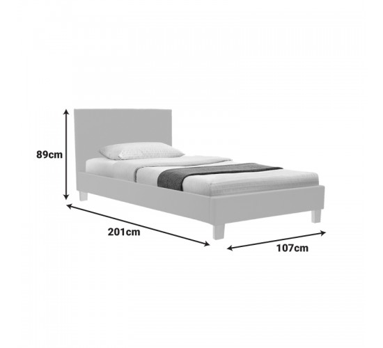 Κρεβάτι Nevil ύφασμα εκρού με ξύλινο πόδι σε φυσική απόχρωση 100x200εκ Υλικό: POLYESTER FABRIC - PLYWOOD 006-000069