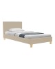 Κρεβάτι Nevil ύφασμα εκρού με ξύλινο πόδι σε φυσική απόχρωση 100x200εκ Υλικό: POLYESTER FABRIC - PLYWOOD 006-000069