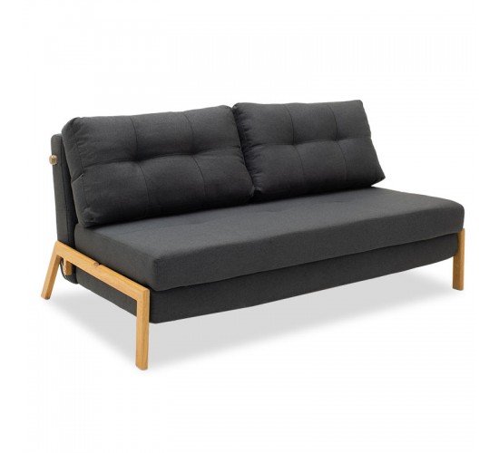 Καναπές 2θέσιος - κρεβάτι Fancy με ύφασμα ανθρακί 150x92x77εκ Υλικό: FABRIC WOOD METAL 024-000010
