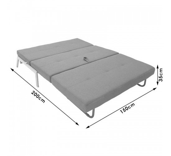 Καναπές 2θέσιος - κρεβάτι Fancy με ύφασμα ανθρακί 150x92x77εκ Υλικό: FABRIC WOOD METAL 024-000010
