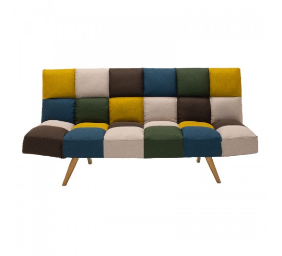Καναπές - κρεβάτι 3θέσιος Freddo με ύφασμα πολύχρωμο 182x81x84εκ Υλικό: FABRIC METAL 024-000011