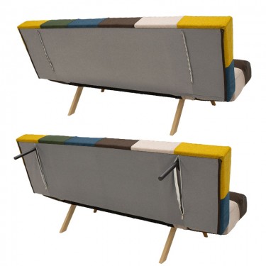 Καναπές - κρεβάτι 3θέσιος Freddo ύφασμα πολύχρωμο 182x81x84εκ Υλικό: FABRIC METAL 024-000011