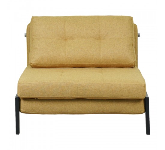 Πολυθρόνα-κρεβάτι Fancy ύφασμα σε κίτρινη απόχρωση με μαύρο πόδι 95x98x70εκ Υλικό: FABRIC - FOAM - METAL FRAME - METAL LEGS 024-000051