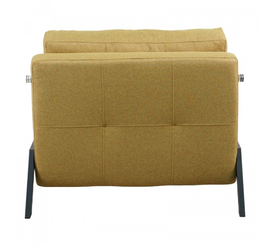 Πολυθρόνα-κρεβάτι Fancy ύφασμα σε κίτρινη απόχρωση με μαύρο πόδι 95x98x70εκ Υλικό: FABRIC - FOAM - METAL FRAME - METAL LEGS 024-000051