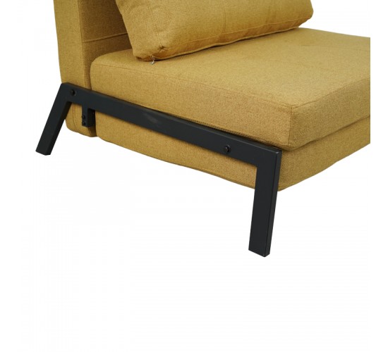 Πολυθρόνα-κρεβάτι Fancy ύφασμα σε κίτρινη απόχρωση με μαύρο πόδι 95x98x70εκ Υλικό: FABRIC - FOAM - METAL FRAME - METAL LEGS 024-000051