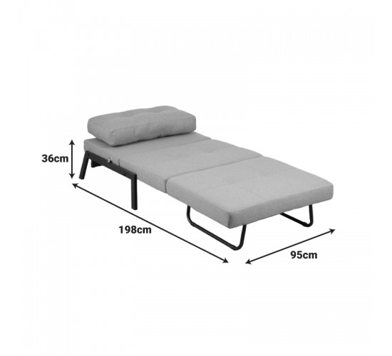 Πολυθρόνα-κρεβάτι Fancy ύφασμα σε κίτρινη απόχρωση με μαύρο πόδι 95x98x70εκ Υλικό: FABRIC - FOAM - METAL FRAME - METAL LEGS 024-000051