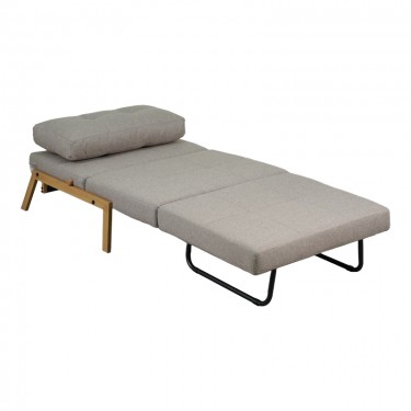 Πολυθρόνα-κρεβάτι Fancy ύφασμα σε μπεζ απόχρωση με φυσικό πόδι 95x98x70εκ Υλικό: FABRIC - FOAM - METAL FRAME - METAL LEGS 024-000052