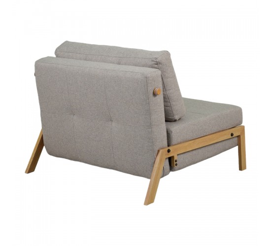 Πολυθρόνα-κρεβάτι Fancy ύφασμα σε μπεζ απόχρωση με φυσικό πόδι 95x98x70εκ Υλικό: FABRIC - FOAM - METAL FRAME - METAL LEGS 024-000052