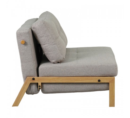 Πολυθρόνα-κρεβάτι Fancy ύφασμα σε μπεζ απόχρωση με φυσικό πόδι 95x98x70εκ Υλικό: FABRIC - FOAM - METAL FRAME - METAL LEGS 024-000052