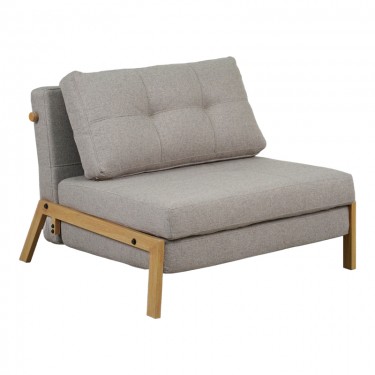 Πολυθρόνα-κρεβάτι Fancy ύφασμα σε μπεζ απόχρωση με φυσικό πόδι 95x98x70εκ Υλικό: FABRIC - FOAM - METAL FRAME - METAL LEGS 024-000052