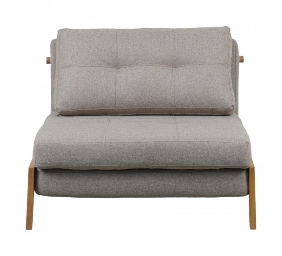 Πολυθρόνα-κρεβάτι Fancy ύφασμα σε μπεζ απόχρωση με φυσικό πόδι 95x98x70εκ Υλικό: FABRIC - FOAM - METAL FRAME - METAL LEGS 024-000052