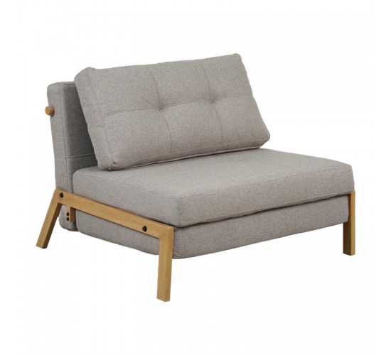 Πολυθρόνα-κρεβάτι Fancy ύφασμα σε μπεζ απόχρωση με φυσικό πόδι 95x98x70εκ Υλικό: FABRIC - FOAM - METAL FRAME - METAL LEGS 024-000052