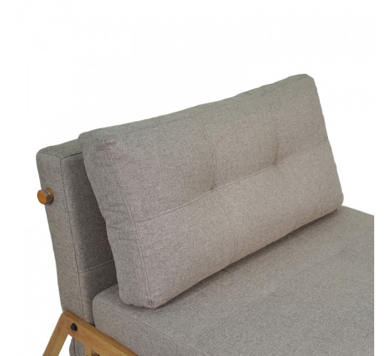 Πολυθρόνα-κρεβάτι Fancy ύφασμα σε μπεζ απόχρωση με φυσικό πόδι 95x98x70εκ Υλικό: FABRIC - FOAM - METAL FRAME - METAL LEGS 024-000052