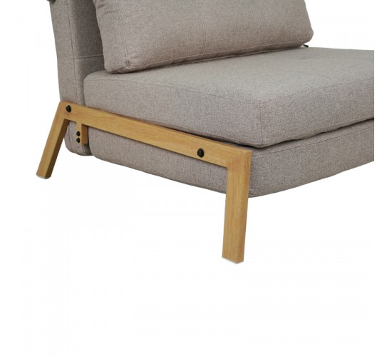 Πολυθρόνα-κρεβάτι Fancy ύφασμα σε μπεζ απόχρωση με φυσικό πόδι 95x98x70εκ Υλικό: FABRIC - FOAM - METAL FRAME - METAL LEGS 024-000052