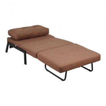 Πολυθρόνα-κρεβάτι Fancy ύφασμα σε απόχρωση καφέ με μαύρο πόδι 95x98x70εκ Υλικό: FABRIC - FOAM - METAL FRAME - METAL LEGS 024-000053